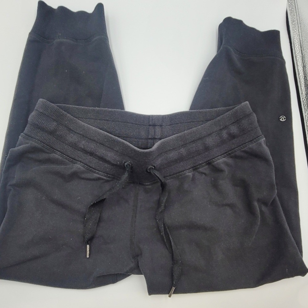 Lululemon‎ Mens Black Tapered Joggers Drawstring Athletic Sweatpants Size L 23in